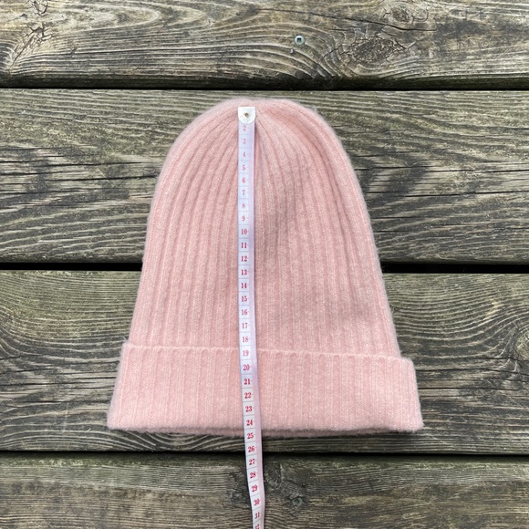 Hat: Light Pink Ribbed Women's Winter Hat - Picture 2 of 4